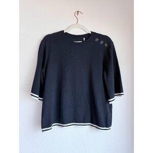NWT Barbour Women's Genevieve Crewneck Jumper in Dark Navy Size 4